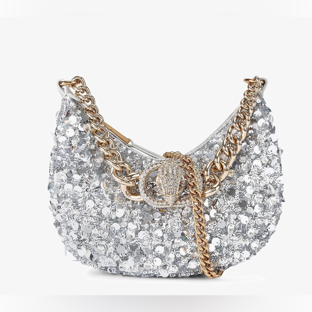 Kurt Geiger London Small Chelsea Sequin Chain-Strap Shoulder Bag